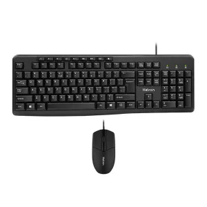 کیبورد و ماوس HKC221 هترون سیمی با حروف فارسی