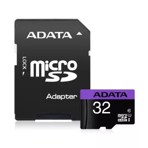 کارت حافظه MicroSDHC U1 R80W10 ای دیتا کلاس 10 استاندارد UHS-I سرعت 80MBps ظرفیت 32GB همراه آداپتور