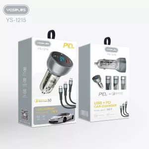 شارژر فندکی و کابل شارژ YS-1215 یس پلاس