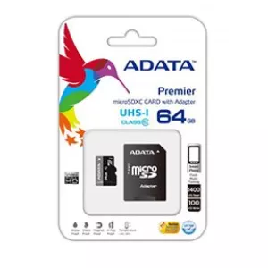 کارت حافظه‌ microSDHC ای دیتا مدل Premier کلاس 10 استاندارد UHS-I U1 سرعت 50MBps ظرفیت 64 گیگابایت